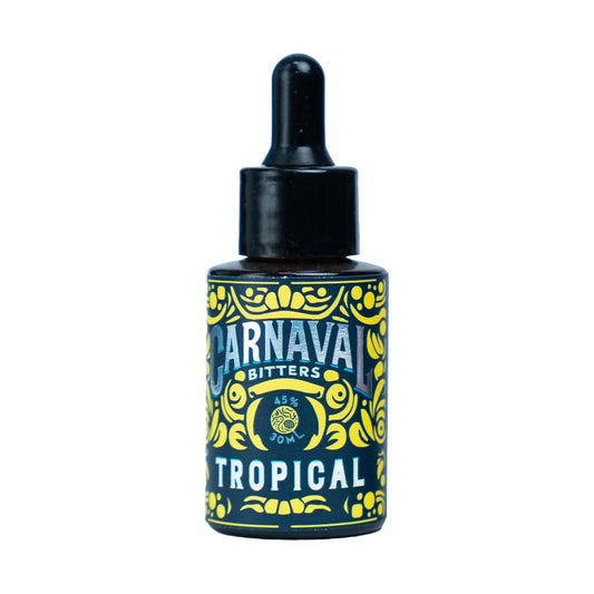 Carnaval Bitters Tropical: bitter cítrico dulce con maracuyá, vainilla, pomelo, hercampuri, quina y sarrapia