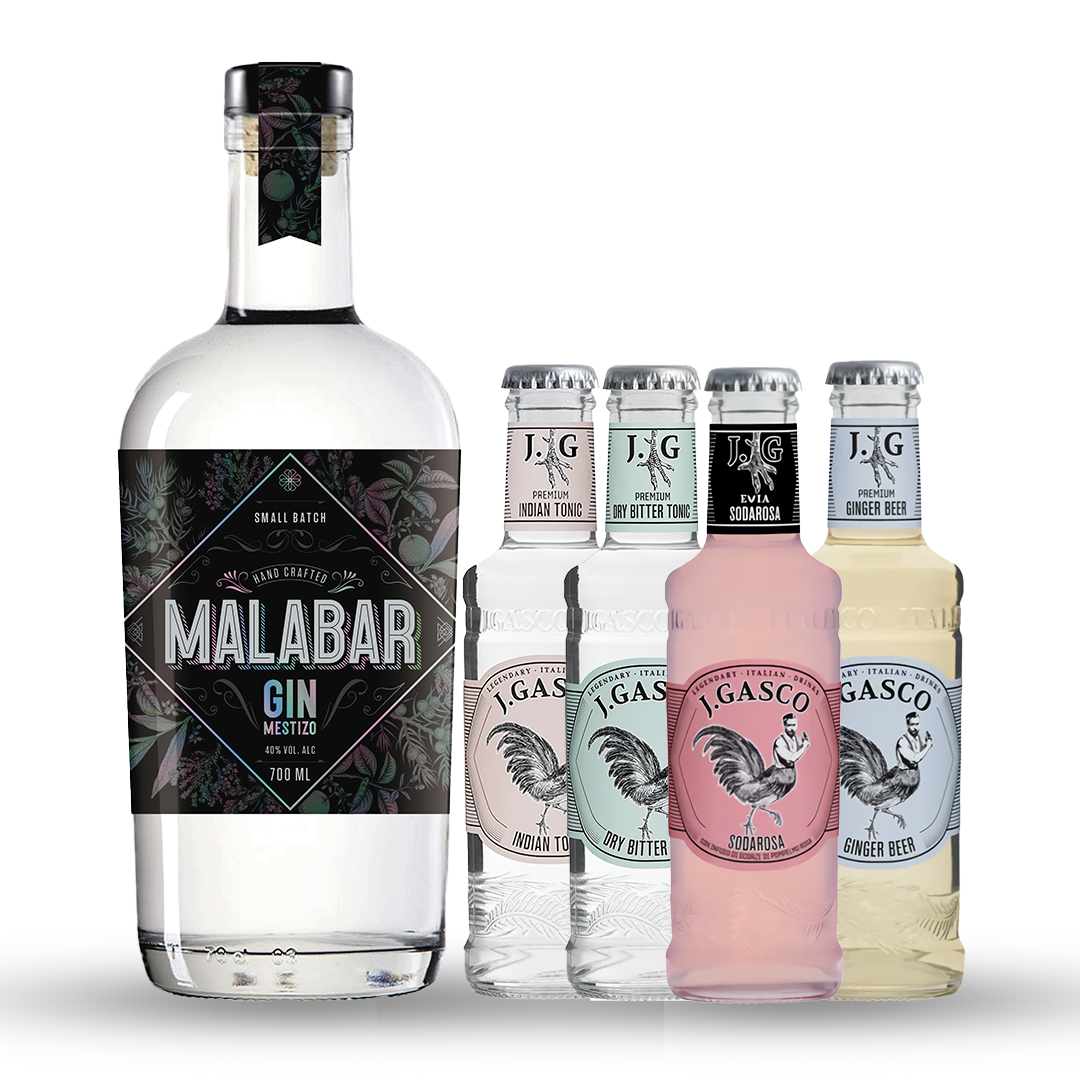 Promo Botella Gin Malabar + 4 mixers a elección