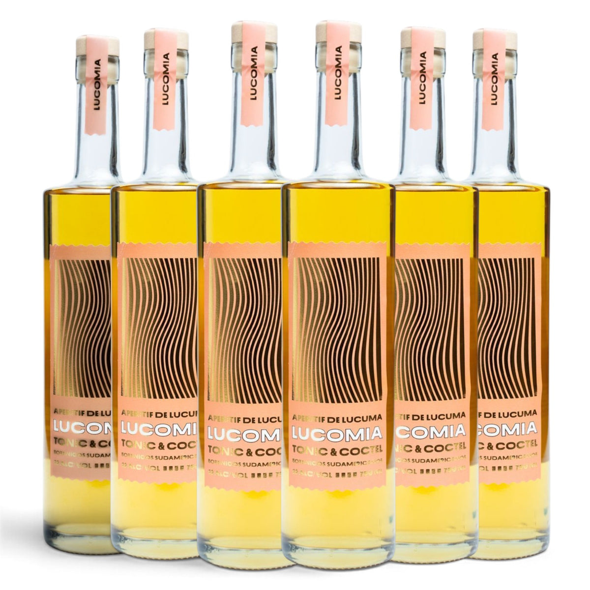 Pack de 6 botellas de Lucomía Aperitif 750 ml: aperitivo chileno de lúcuma, 22% Alc. Vol.