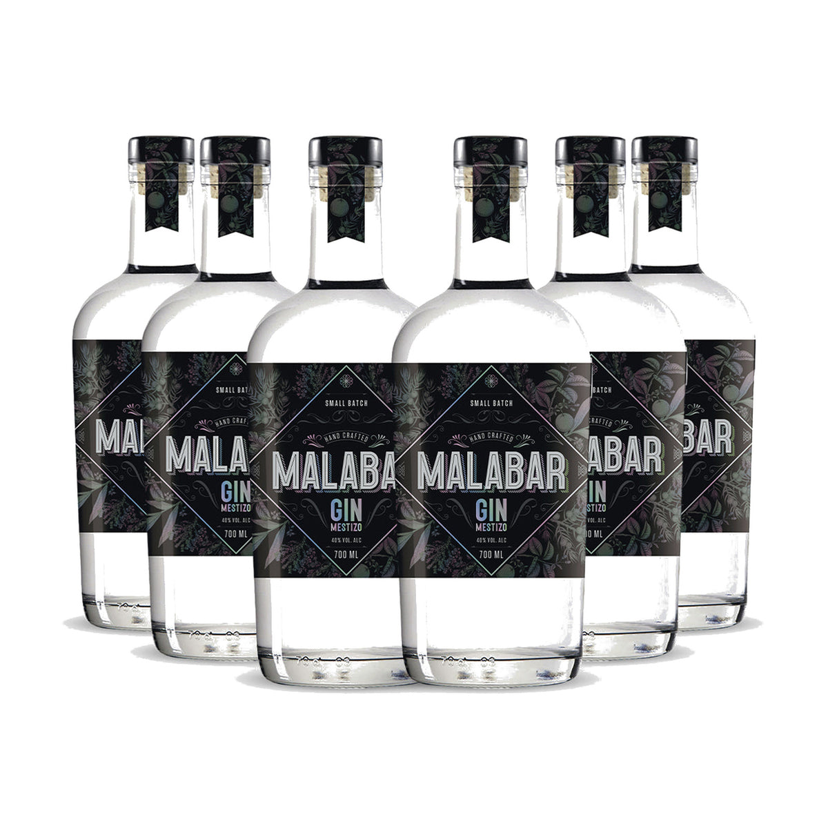 Pack mayorista: 6 botellas de Gin Malabar 700 ml para bares, restaurantes y eventos