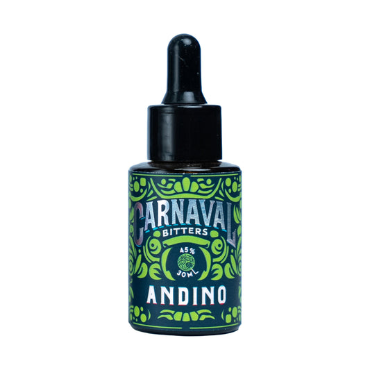 Carnaval Bitters Andino: bitter herbal y especiado con anís, boldo, muña, huacatay y yareta