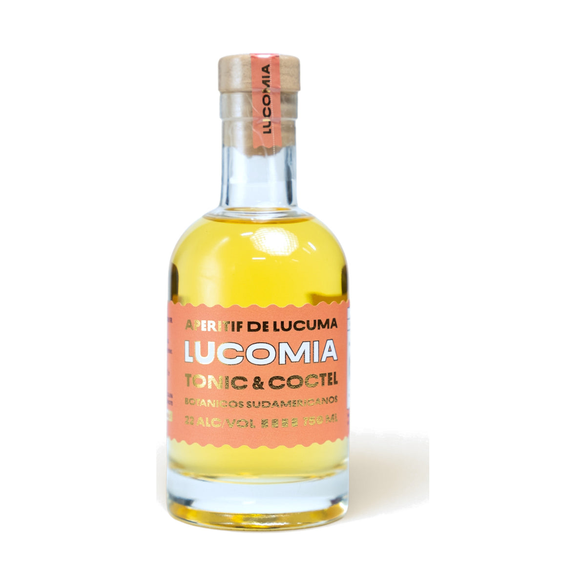 Botella Lucomía Aperitif 200 ml: aperitivo chileno de lúcuma en formato pequeño para regalar