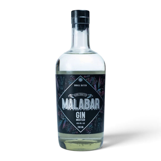 Botella Gin Malabar Mestizo 700 ml: gin chileno de autor con botánicos nativos, 45% Alc. Vol.