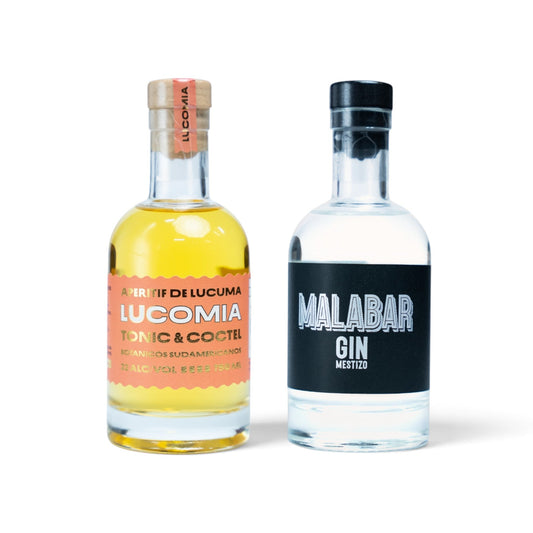 Pack Degustación 200 ml: Lucomía Aperitif y Gin Malabar en formato botellín