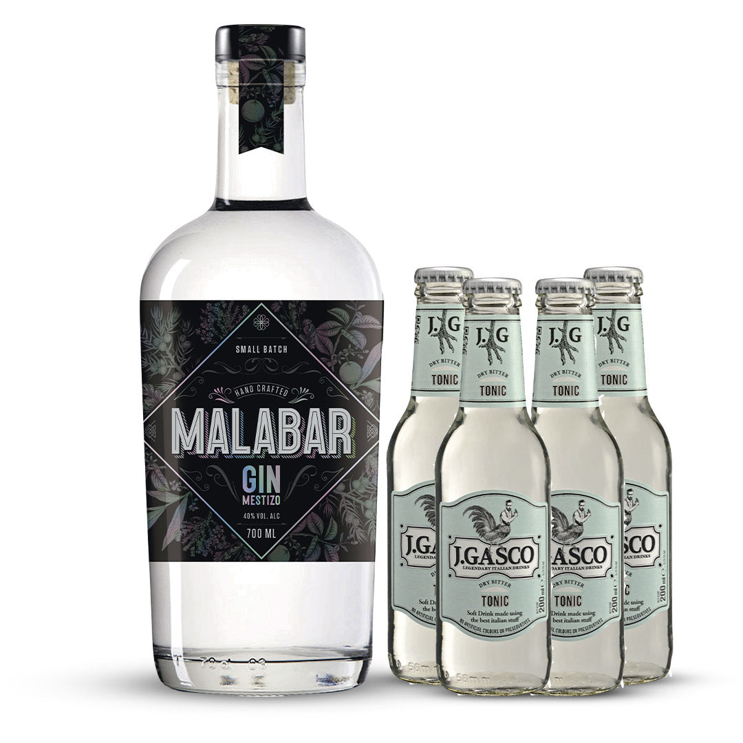 Botella Gin Malabar + Agua Tónica