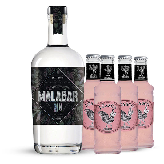 Botella Gin Malabar + Sodas Rosa